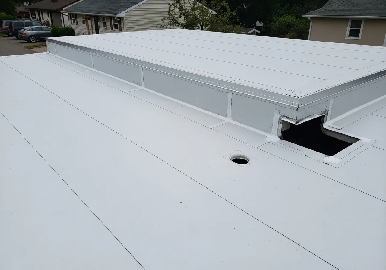 Completed 60-mil TPO flat roof replacement Dale City VA