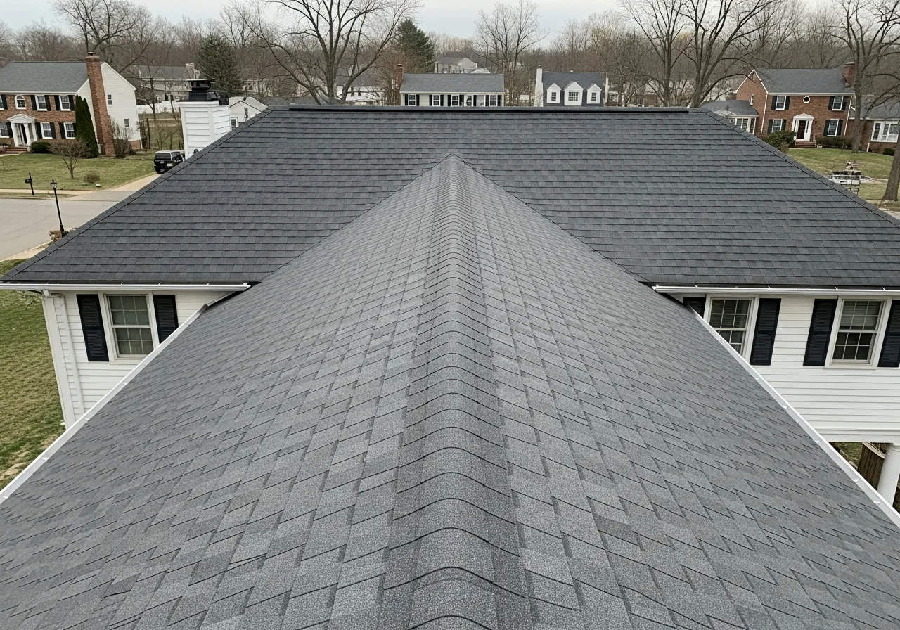 Completed GAF Timberline HDZ Charcoal roof replacement Woodbridge VA